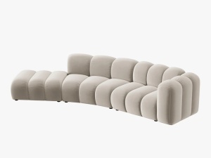 COLTAR SEMIROTUND LUPIN, STANGA, 5 LOCURI, 335 CM, BEJ 1, TAPITERIE DIN CATIFEA, DESIGN DEOSEBIT - Img 2