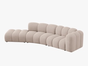COLTAR SEMIROTUND LUPIN, STANGA, 5 LOCURI, 335 CM, BEJ 30, TAPITERIE CHENILLE, DESIGN DEOSEBIT - Img 3