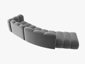 COLTAR SEMIROTUND LUPIN, STANGA, 5 LOCURI, 335 CM, GRI 17, TAPITERIE DIN CATIFEA, DESIGN DEOSEBIT - Img 3