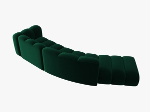 COLTAR SEMIROTUND LUPIN, STANGA, 5 LOCURI, 335 CM, VERDE SMARALD 7, TAPITERIE DIN CATIFEA, DESIGN DEOSEBIT - Img 3