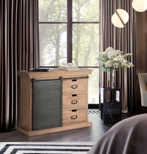 COMODA 100CM, NATURAL/NEGRU, DIN LEMN DE MANGO, GINER Y COLOMER