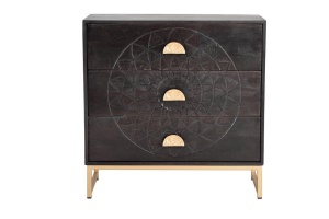 COMODA 1011, MARO, DIN LEMN DE MANGO SI METAL, STIL VINTAGE/INDUSTRIAL G&C