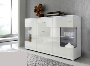 COMODA ALBA CU LED SI TELECOMANDA KIEL-ESSEN - DESIGN MODERN