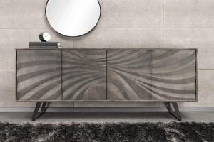 COMODA LIVING, HURRICANE 175CM, LEMN DE SALCAM/METAL, NEGRU/GRI, ARTIM GROUP SELECTION