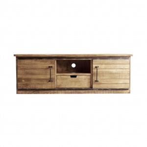 COMODA TV ANTRIM REF. 27802, DIN LEMN MASIV DE MANGO SI OTEL, STIL VINTAGE, VIC