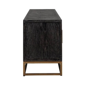 COMODA TV BLACKBONE BRASS, 200 CM, NEGRU/AURIU ANTICHIZAT, DIN FURNIR DE STEJAR SI METAL, RICHMOND INTERIORS - Img 6