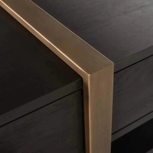 COMODA TV CAMBON, 240 CM, NEGRU/BRONZ, DIN FURNIR DE STEJAR SI METAL, RICHMOND INTERIORS - Img 5