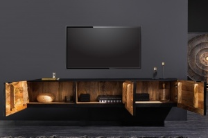 COMODA TV, GOLDEN SUNSET 160CM, LEMN DE MANGO, NEGRU/AURIU, ARTIM GROUP - Img 6