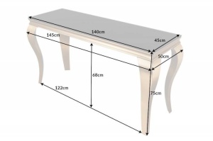CONSOLA BAROCK 140CM, DIN METAL DE CULOARE AURIE SI STICLA - Img 6