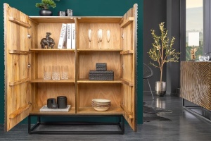 DULAP LIVING, 120CM, LEMN DE MANGO/METAL, NEGRU/MARO, 3D, ARTIM GROUP COLLECTION - Img 3
