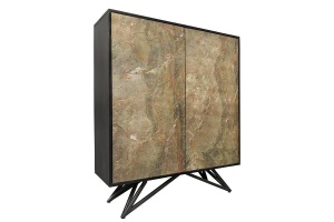 DULAP LIVING 120CM, MOUNTAIN SOUL, ASPECT DE PIATRA/MARO, DIN LEMN MASIV DE SALCAM SI FURNIR CU ASPECT DE PIATRA SI CADRUL DIN METAL - Img 5