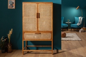 DULAP/VITRINA 140CM, BAMBOO LOUNGE, STIL VINTAGE, DIN LEMN MASIV DE MANGO, ARTIM GROUP SEELCTION