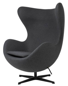 FOTOLIU CONFORTABIL EGG CLASSIC, GRI GRAFIT 4/NEGRU, DIN CASMIR SI METAL, STIL MODERN B2