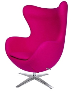 FOTOLIU CONFORTABIL EGG SZEROKI, FUCHSIA 11/CROM, DIN CASMIR SI METAL, STIL MODERN