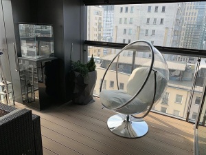 FOTOLIU EXCLUSIVIST BUBBLE STAND 2, ALB/TRANSPARENT/CROM, DIN ACRIL SI PIELE ECOLOGICA, STIL MODERN, B2 - Img 2