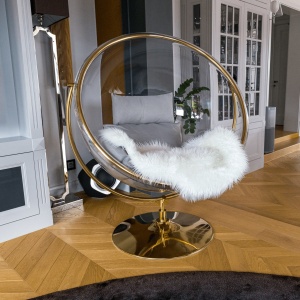 FOTOLIU RELAXARE CU PICIOR, TIP 2, ACRIL, TEXTIL SI METAL, TRANSP/AURIU/GRI, ARTIM GROUP COLLECTION - Img 6