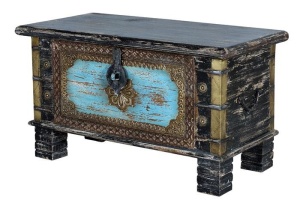 LADA PENTRU DEPOZITARE/CUFAR BARROCO, MULTICOLOR, LEMN DE MANGO, STIL VINTAGE G&C - Img 4