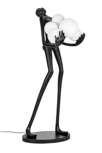 LAMPADAR EXCLUSIVIST 180CM, HUMAN PREMIUM, FIBRA DE STICLA SI ABAJUR DE STICLA