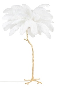 LAMPADAR TIFFANY 175, AURIU/ALB, CONFECTIONAT DIN OTEL INOXIDABIL SI PENE, STIL MODERN