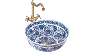 LAVOAR REA BELLA, 41,5 CM, ALBASTRU, DIN CERAMICA, CALITATE SUPERIOARA - Img 5