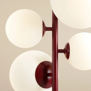 LUSTRA BLOOM, 4 BRATE, 120 CM, ROSIE, DIN STICLA SI METAL, STIL MODERN - Img 2