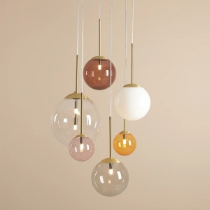 LUSTRA BOSSO, 6 BRATE, 250 CM, MULTICOLOR, DIN STICLA SI METAL, STIL MODERN - Img 2