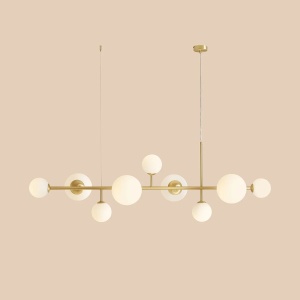 LUSTRA DIONE, 9 BRATE, 200 CM, ALAMA, DIN STICLA SI METAL, STIL MODERN