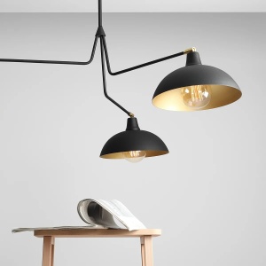 LUSTRA ESPACE, 3 BRATE, 70 CM, NEAGRA, DIN METAL, STIL MODERN - Img 2