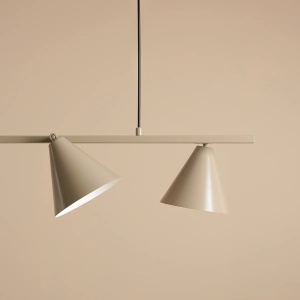LUSTRA FORM, 4 BRATE, 115 CM, BEJ, DIN METAL, STIL MODERN - Img 2