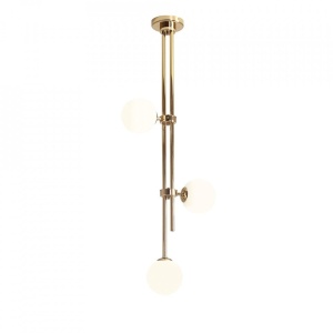 LUSTRA HARMONY, 3 BRATE, 113 CM, AURIE, DIN STICLA SI METAL, STIL MODERN