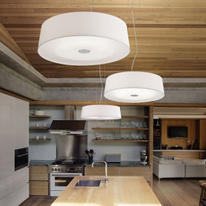 LUSTRA HILTON SP6 ROUND, ALB, DIN STICLA, STIL MODERN - Img 2