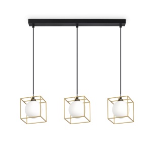 LUSTRA LINGOTTO SP3 SINGLE, ALAMA/NEGRU MAT, DIN METAL SI STICLA, STIL MODERN