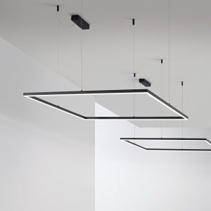LUSTRA ORACLE SLIM SQUARE SP D090, NEGRU MAT, DIN ALUMINIU SI POLICARBONAT, STIL MODERN - Img 3