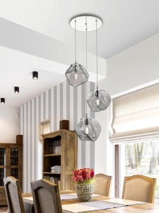LUSTRA PETRA 213301, DIN METAL, OTEL INOXIDABIL SI STICLA, STIL MODERN, SCHULLER