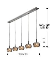 LUSTRA/PLAFONIERA ARIAN, 105 CM, CROM/TRANSPARENT, DIN METAL SI STICLA, STIL MODERN - Img 3