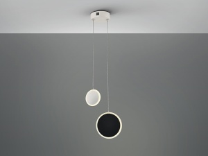 LUSTRA/PLAFONIERA DUO, 23 CM, ALB/NEGRU/OPAL, DIN METAL, ALUMINIU SI ACRIL, STIL MODERN