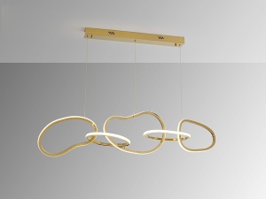 LUSTRA/PLAFONIERA NEXO, 120CM, AURIU/OPAL, DIN METAL SI SILICON, STIL MODERN - Img 4