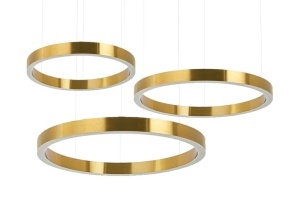 LUSTRA RING 40+60+80, GOLD, CONFECTIONATA DIN OTEL SI ACRIL, STIL MODERN