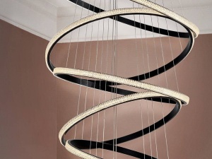 LUSTRA RING 80CM, DIN METAL, ALUMINIU SI ACRIL, STIL MODERN, SCHULLER - Img 4