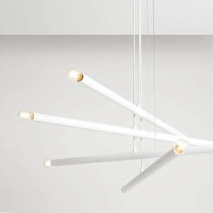 LUSTRA TUBO 8, 4 BRATE, 105 CM, ALBA, DIN METAL, STIL MODERN
