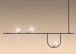 LUSTRA TWEETY 120, AURIU/NEGRU/ALB, DIN METAL SI STICLA, STIL MODERN, B2