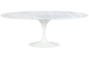 MASA ALBA TULIP ELLIPSE MARBLE CARRARA 200/120 STIL MODERN - Img 5