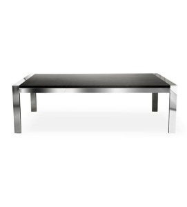MASA DINING ASHELTO 240 CM, NEGRU/CROM, STIL MODERN, ATR