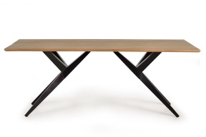 MASA DINING BELL 180CM, MARO/NEGRU, LEMN MASIV DE ACACIA SI METAL, GINER Y COLOMER
