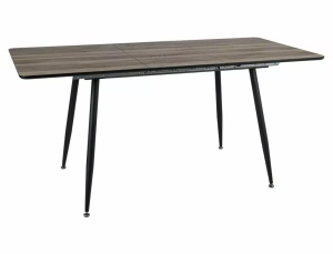 MASA DINING EXTENSIBILA REMUS II, 120/160 CM, NUC/NEGRU, BLAT DIN MDF, FURNIR SI PICIOARE DIN METAL, STIL MODERN - Img 2
