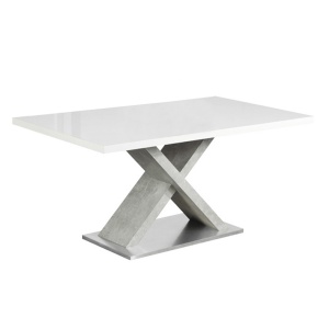 MASA DINING FARNEL, ALB EXTRA LUCIOS/GRI BETON, STIL MODERN, TK