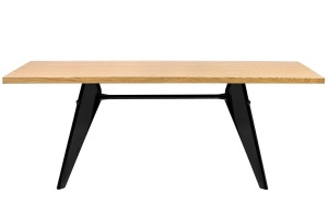 MASA DINING JOSEF 190, NEAGRA/NATURALA, DIN LEMN MASIV SI METAL, STIL INDUSTRIAL, B2