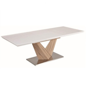 MASA DINING PLIABILA DURMAN, ALBA CU EXTRA LUCIU/STEJAR, STIL MODERN, TK