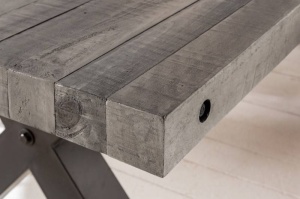 MASA DINING, THOR 200CM, COD 40442, METAL SI LEMN PIN GRI, DESIGN INDUSTRIAL - Img 3