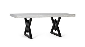 MASA ELEGANTA, 200CM, GRI/NEGRU, DIN LEMN DE MANGO SI METAL, CU ORNAMENTE, MODEL DEOSEBIT